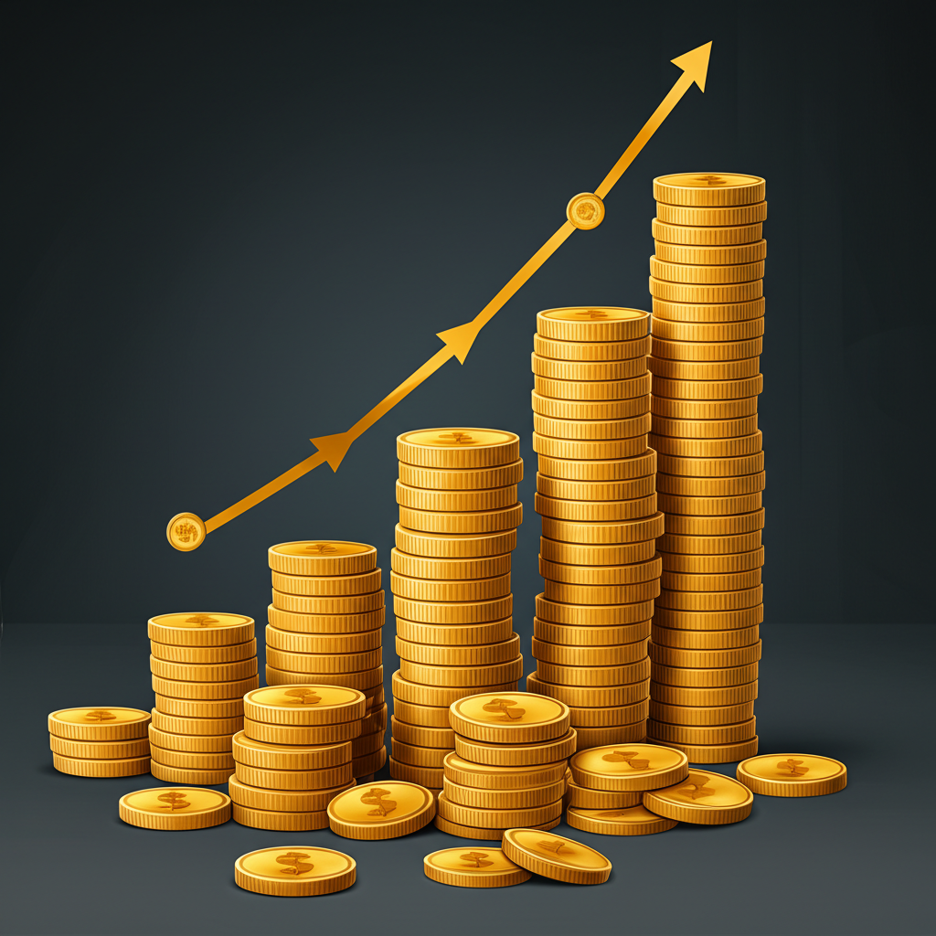 Birçok küçük katkının büyük bir para miktarına dönüştüğünü gösteren bir infografik, bireysel yatırımcıların toplu etkisini sembolize eder.