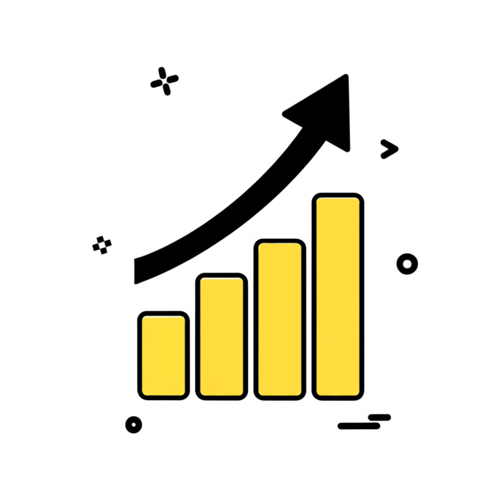 Yukarı doğru giden altın külçelerinden oluşan bir grafik.