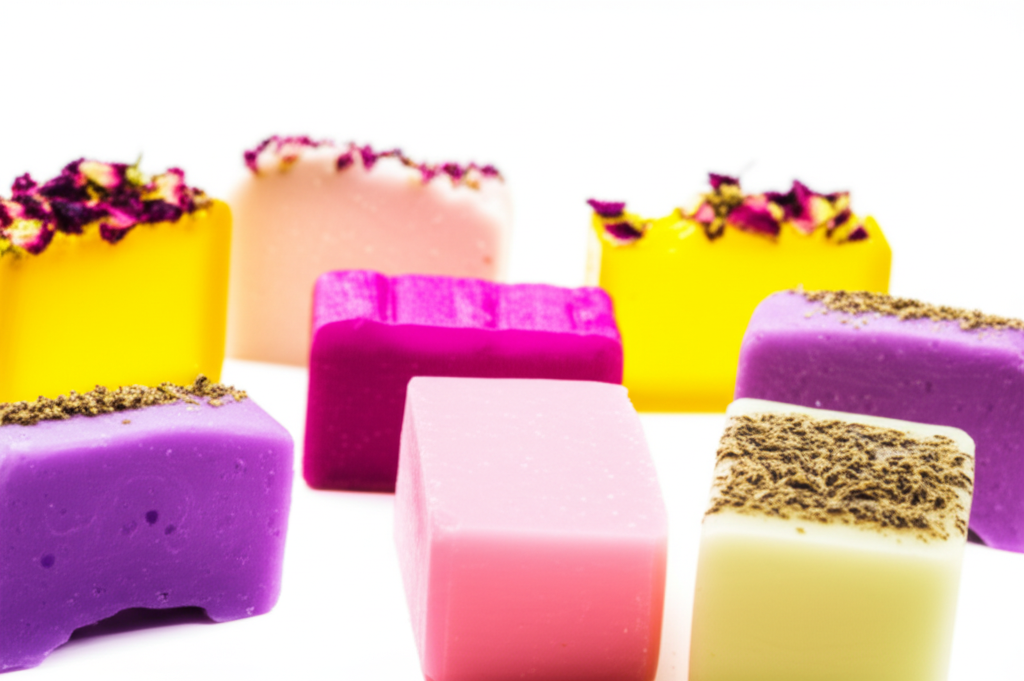 Close-up of handmade soaps