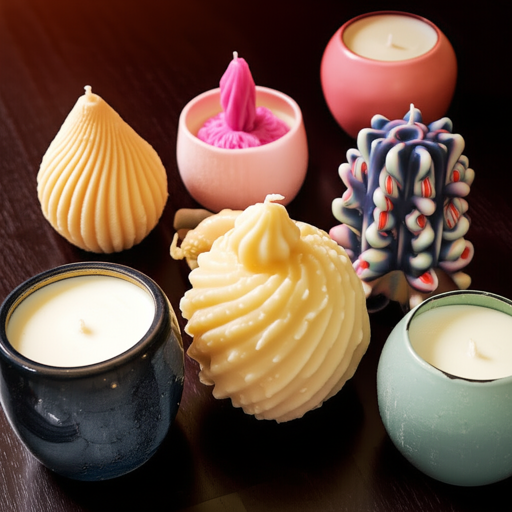 Various uniquely designed and scented candles