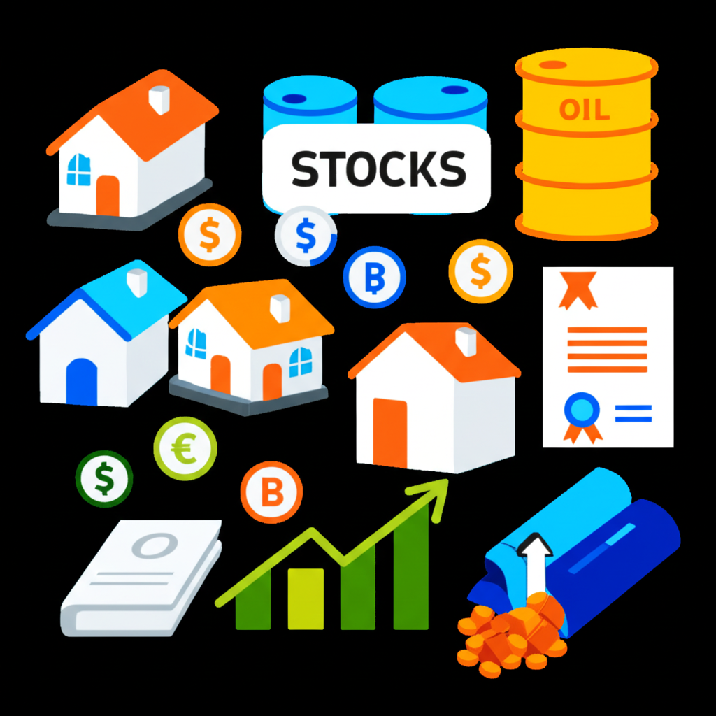 Diverse portfolio of stocks and bonds