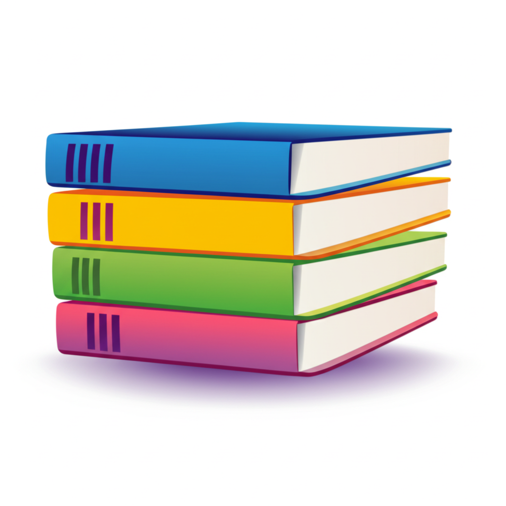 A stack of ebooks with various colorful covers