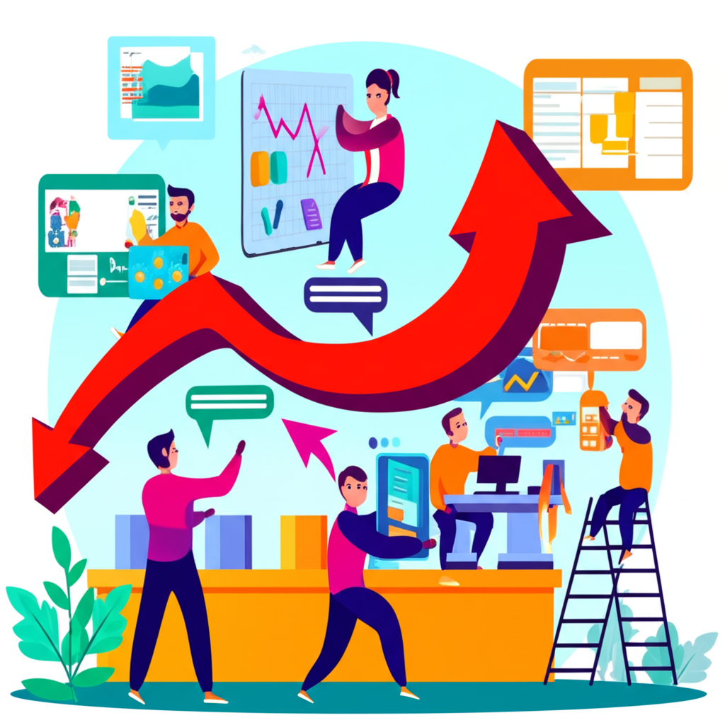 Hızla değişen bir pazara uyum sağlayan bir şirketi gösteren bir illüstrasyon.