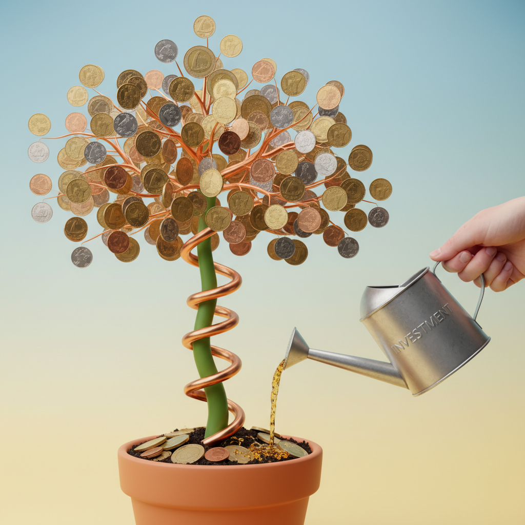 Yatırım yaparak büyüyen finansal varlıkları temsil eden bir bitki.