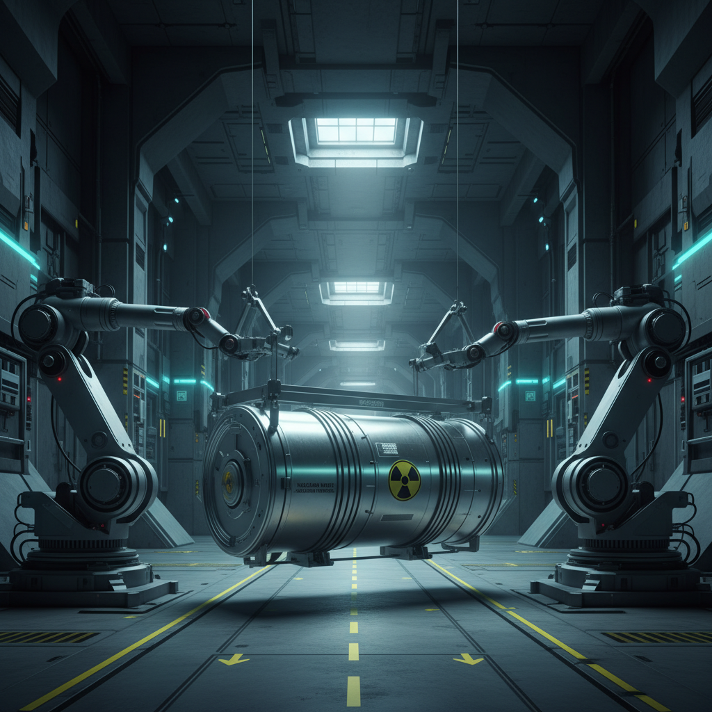 Güvenli nükleer atık depolama tesisi ve robotik kollar
