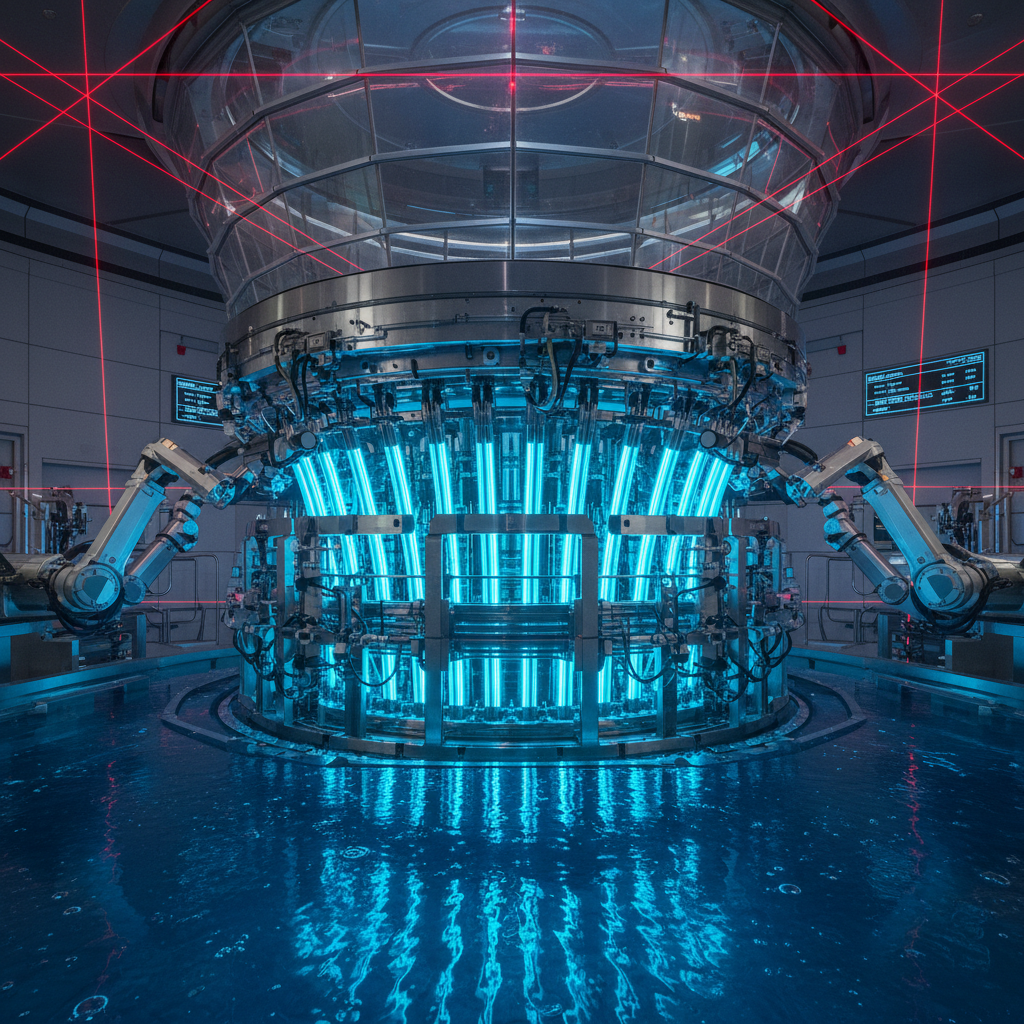 Nükleer reaktör çekirdeğindeki uranyum yakıt çubukları