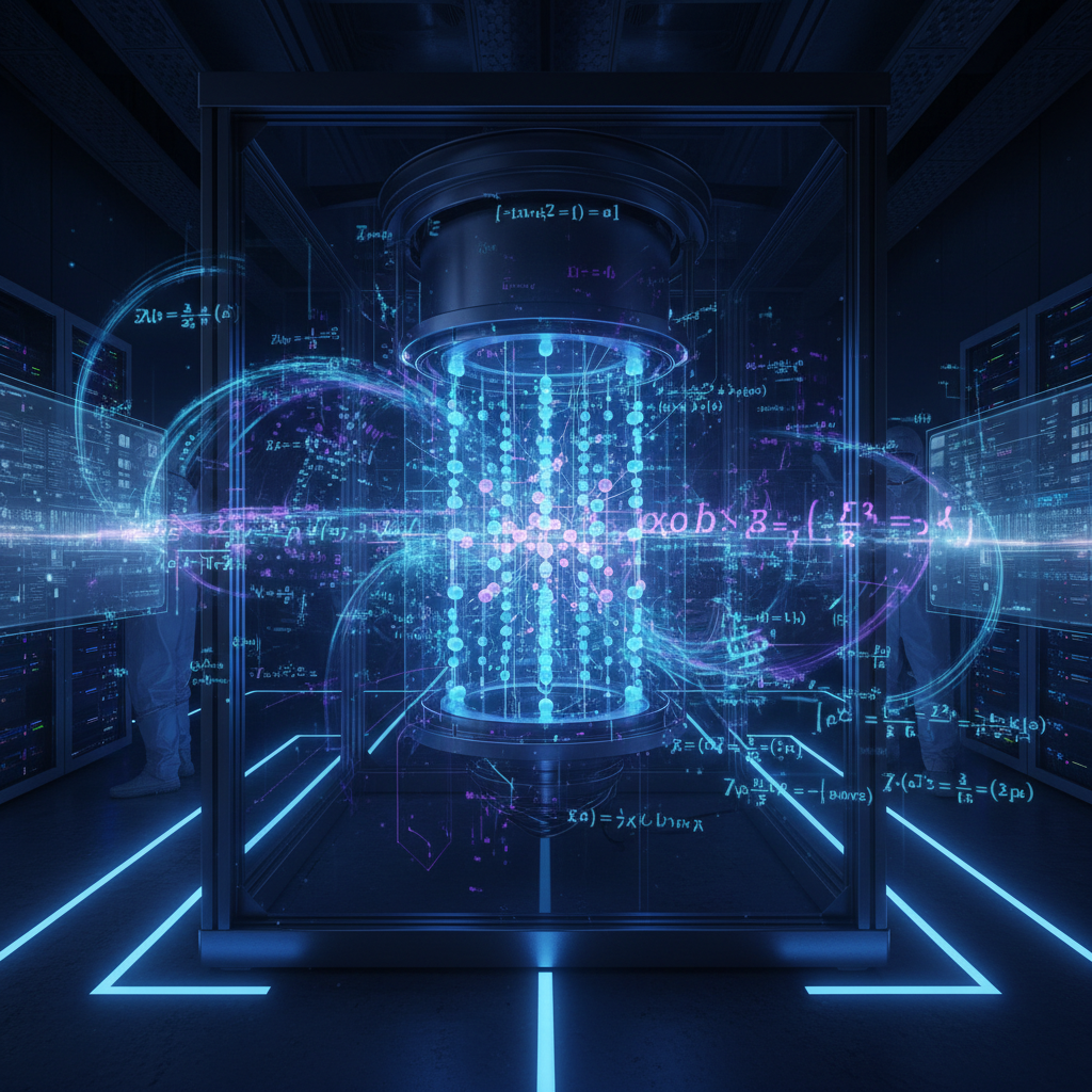 Kuantum bilgisayarın karmaşık veri işleme gücü.