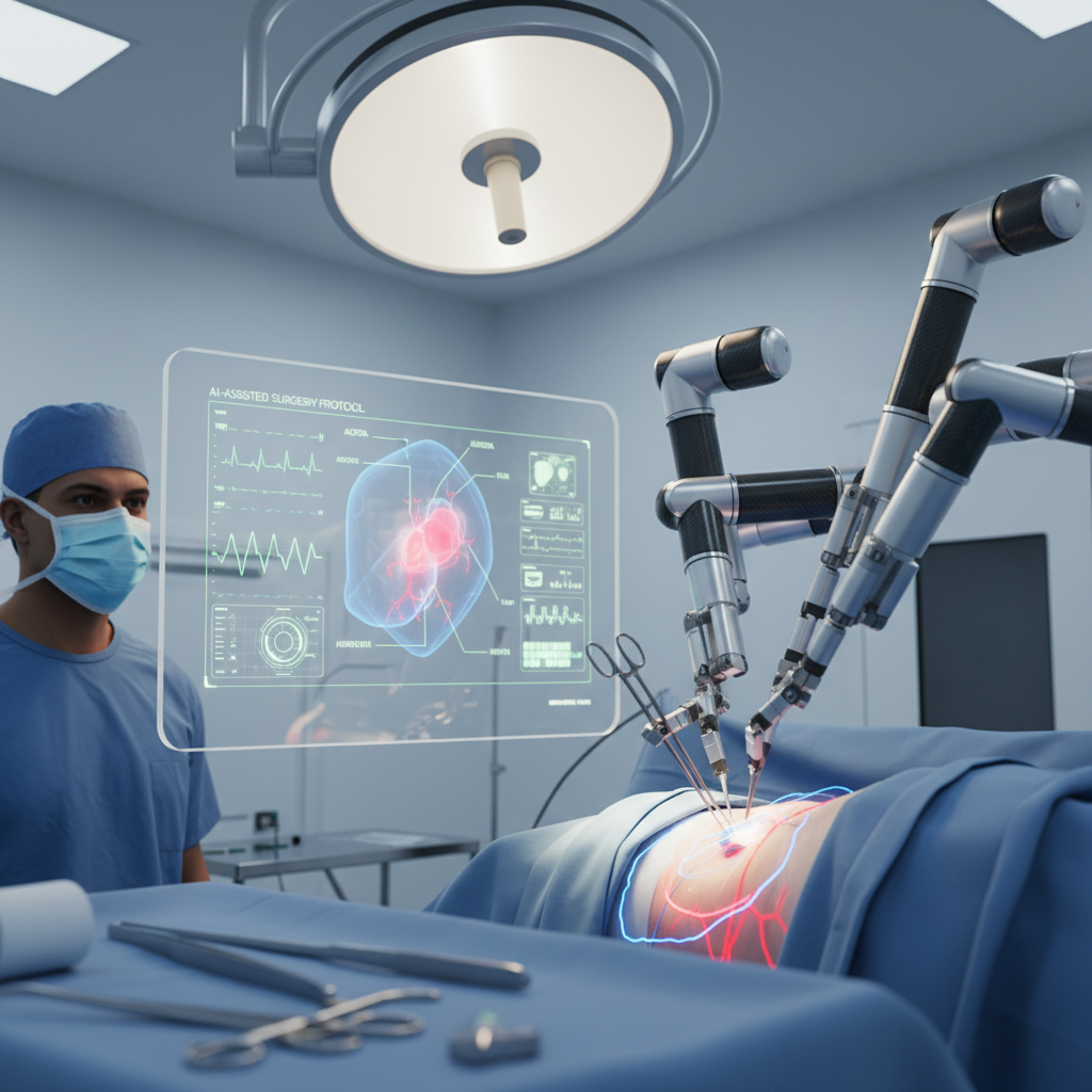 Robot cerrahi kolu hassas bir ameliyat gerçekleştiriyor